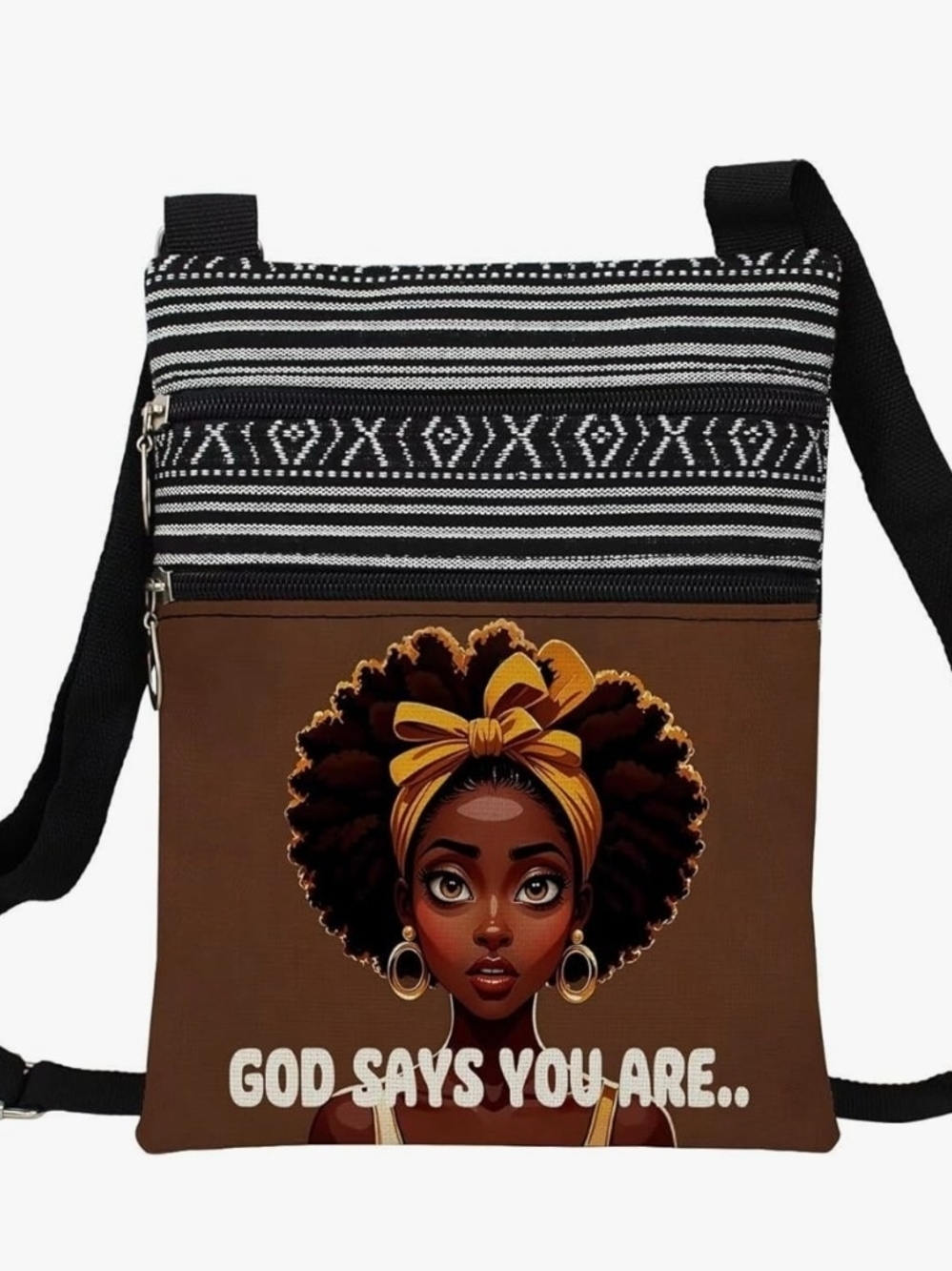 Afrocentric Crossbody  Bag With Graphic Design NIP